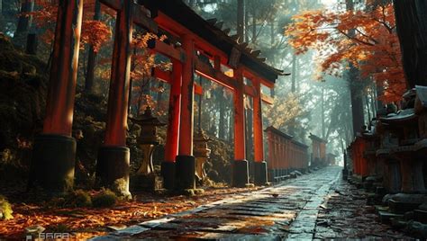 Premium Photo | Beautiful Torii Gate Leading To a Shrine