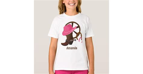 Personalized Cowgirl Basic T Shirt Zazzle