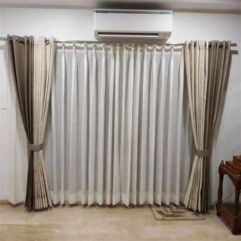 Satin Medium Brown Window Curtain Rolling Plain At Rs Piece In