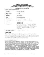 Spring Syllabus Docx San Jos State University Nutrition Food