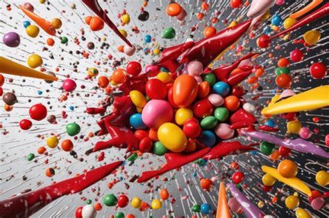 Premium Ai Image A Bunch Of Different Colored Balls Flying Through