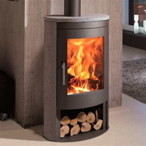 Oval Stone Kw Curved Contemporary Multi Fuel Wood Burning Stove