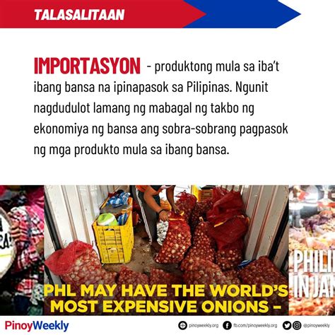 Pinoy Weekly On Twitter TALASALITAAN IMPORTASYON Produktong Mula