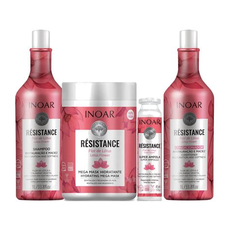 Kit Résistance Flor de Lótus Inoar Shampoo e Condicionador Creme