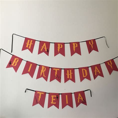 Harry Potter themed birthday banner | Birthday banner, Harry potter ...