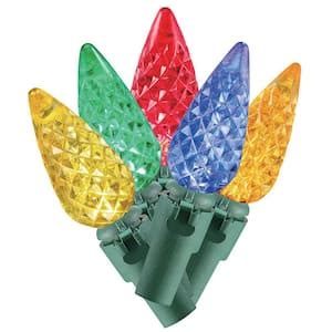 Home Accents Holiday 50 Multi Colored Faceted C6 LED String Lights