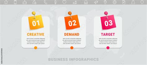 Infographic Vector Futuristic Template With 3 Steps And Options Square Shape Modern