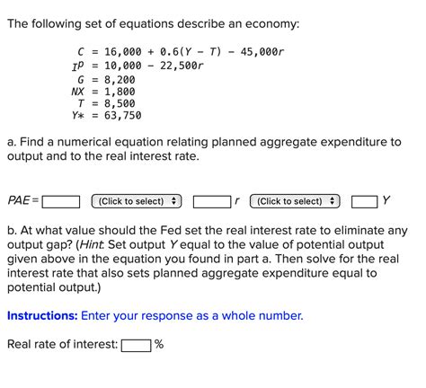 Solved The Following Set Of Equations Describe An Economy Chegg