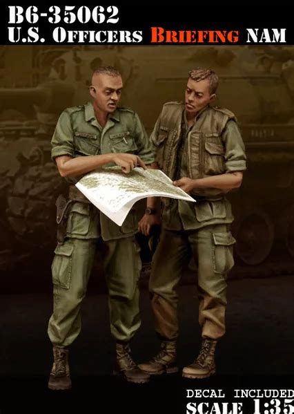 Scale Models 1 35 Soldier Us Officers Briefing Nam Vietnam War