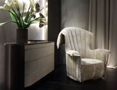 Nella Vetrina Rugiano Manta In Beige Upholstered Fabric Armchair