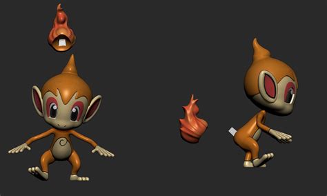 Pokemon Chimchar Monferno And Infernape With Poses D Model D