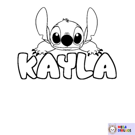 Coloración del nombre KAYLA decorado Stitch Maxi Dibujos