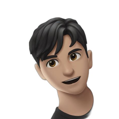 Brown Haired Boy In Black Ai Emoji Generator