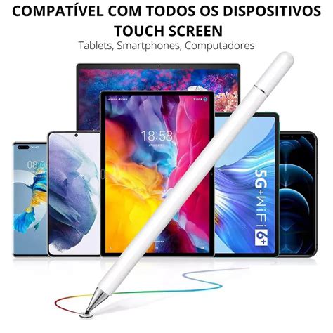 Caneta Colorida Ponta Fina Touch E Esferogr Fica Em Para Smartphone