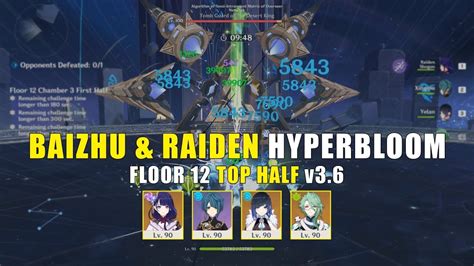 Baizhu Raiden Hyperbloom Spiral Abyss Floor Top Half Genshin