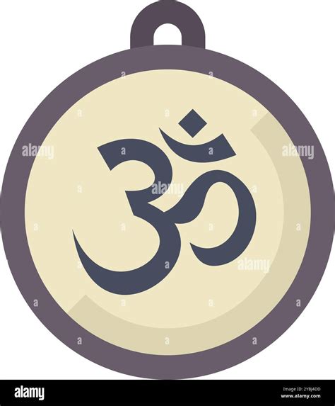 Round Pendant Showing The Sacred Hindu Symbol Om Representing The