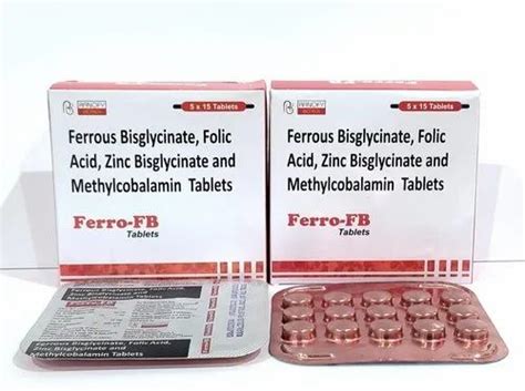 Ferrous Biglycinate Mg Zinc Mg Folic Acid Mg Methylcobalamin