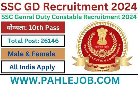 SSC GD Recruitment 2023 Apply Online Pahle Job