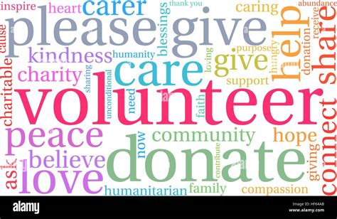 Volunteer Word Cloud On A White Background Stock Vector Image And Art Alamy