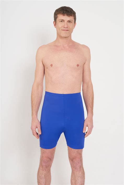 Mens High Waist Ostomy Swimsuit Blue Etsy