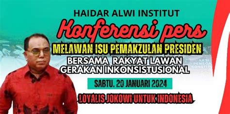 Haidar Alwi Ungkap 3 Alasan Pemakzulan Jokowi Hanya Angan Angan Amien Rais Cs Babe MOI