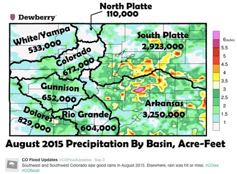 Colorado August 2015 precipitation map | Coyote Gulch