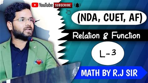 Relation And Function Nda Cuet Af L By Rj Sir Youtube