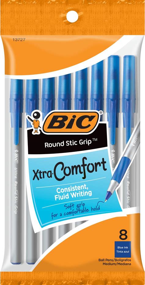 Amazon Bic Round Stic Grip Xtra Comfort Black Ballpoint Pens