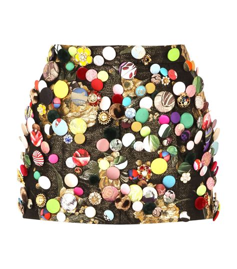 Dolce And Gabbana Multi Button Embellished Mini Skirt Harrods Uk