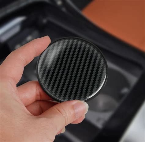 Car Water Cup Pad For Bottle Pvc Cup Coaster Carbon Fiber Pattern Auto