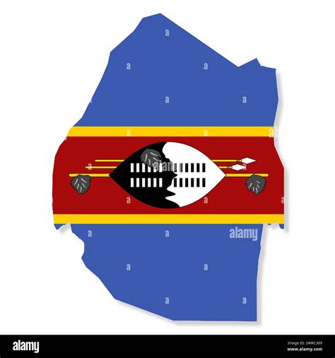 Eswatini Swaziland Flag Map With Clipping Path Stock Photo Alamy