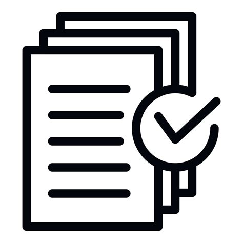 Document approved request icon, outline style 15366376 Vector Art at ...