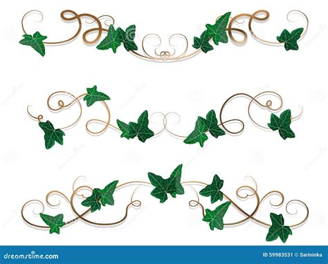 Borders With Ivy Leaves Stock Vector Image 59983531