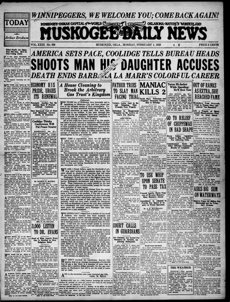 Muskogee Daily News (Muskogee, Okla.), Vol. 23, No. 208, Ed. 1 Monday