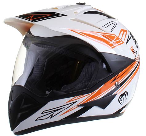 DUAL SPORT Motocross Adventure Crash HELMET with VISOR Road Legal Enduro