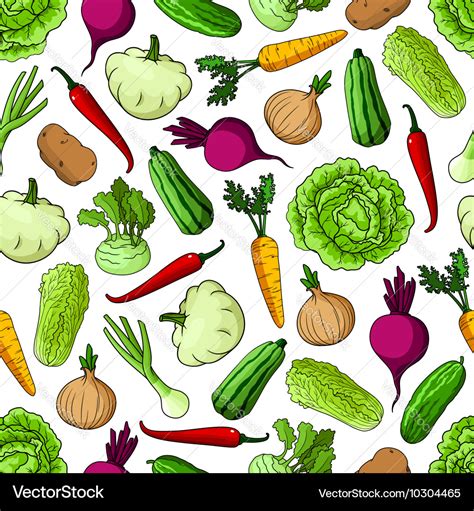 Vegetables background seamless pattern wallpaper Vector Image