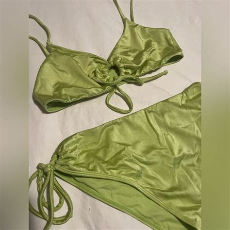 Kendall Kylie Swim Kendall And Kylie High Waisted Green Bikini