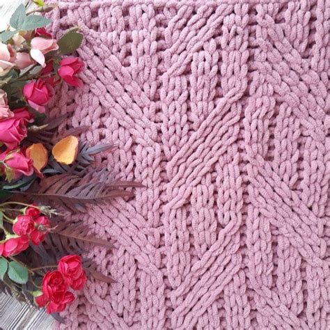 Patterns loop yarn for boho blanket pattern chunky knit | Etsy