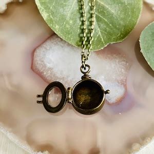 Womens Porthole Locket Necklace Womens Antique Brass Etsy