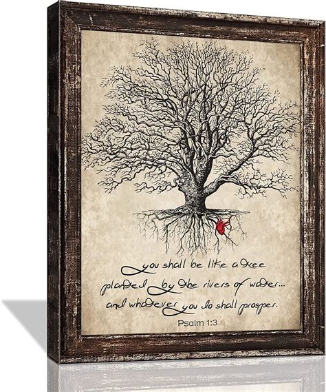 Mountflow Tree Of Life Wall Art Scripture Christian Wall Decor Vintage Bible Verse