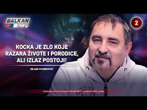 INTERVJU Dejan Stanković Kocka je zlo koje razara živote i porodice