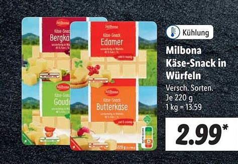 Milbona K Sesnack In W Rfeln Angebot Bei Lidl Prospekte De