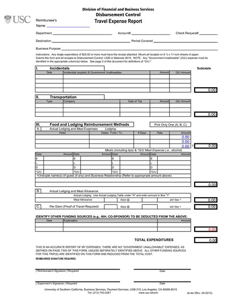 Company Travel Expense Report Templates At Allbusinesstemplates