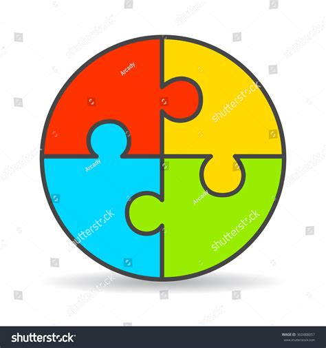 Four Part Process Puzzle Diagram On Stock Vector Shutterstock