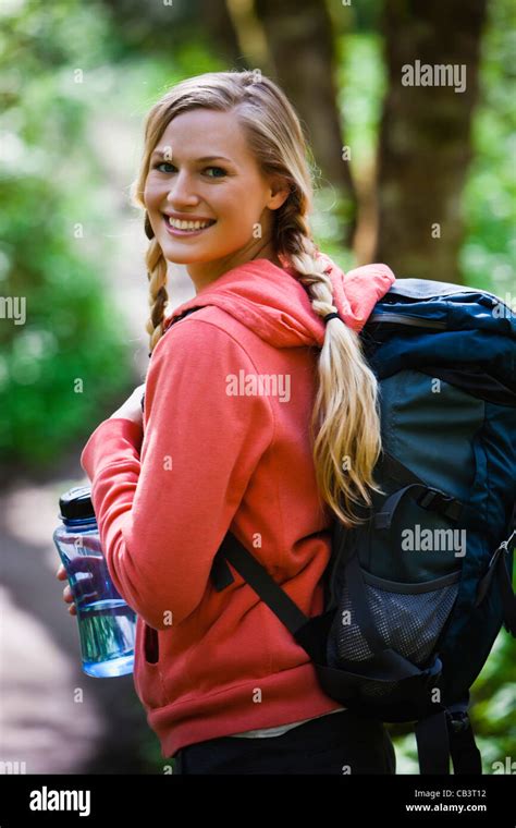 Portland Oregon USA Woman Hiker Portrait Stock Photo Alamy