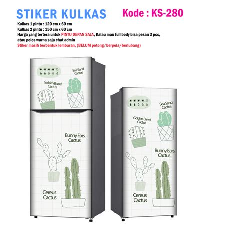 Jual Stiker Kulkas 1 Pintu Dan Sticker Kulkas 2 Pintu Kaktus Shopee