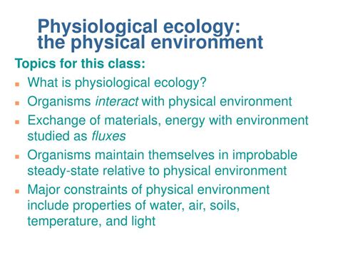 Ppt Physiological Ecology The Physical Environment Powerpoint