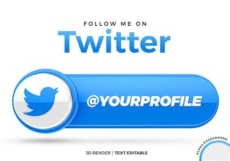 Premium Psd Twitter Profile Social Media 3d Render Isolated For