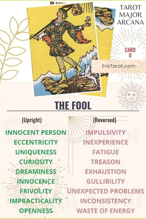 The Fool Tarot Card Meaning, Reversed , Yes and No, Love Life