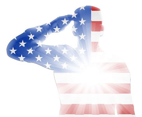 Flag Soldier Salute Veteran Day Silhouette Stock Illustration ...